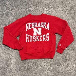 Unisex Champion Red Nebraska Huskers Crewneck